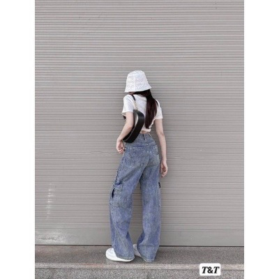 A08 Quần Jeans nữ siêu hot quần jeasn xuông túi hộp 2 bên - quần bò túi hộp phong cách cá tính trẻ trung mix đồ cực đỉnh | BigBuy360 - bigbuy360.vn