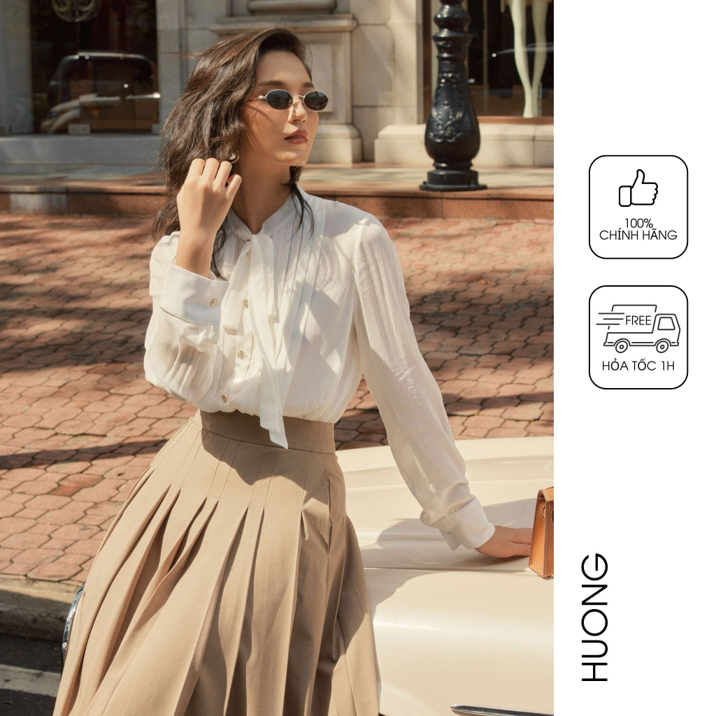 Áo sơ mi tơ tằm Florie Shirt HUONG BOUTIQUE HBSM1106