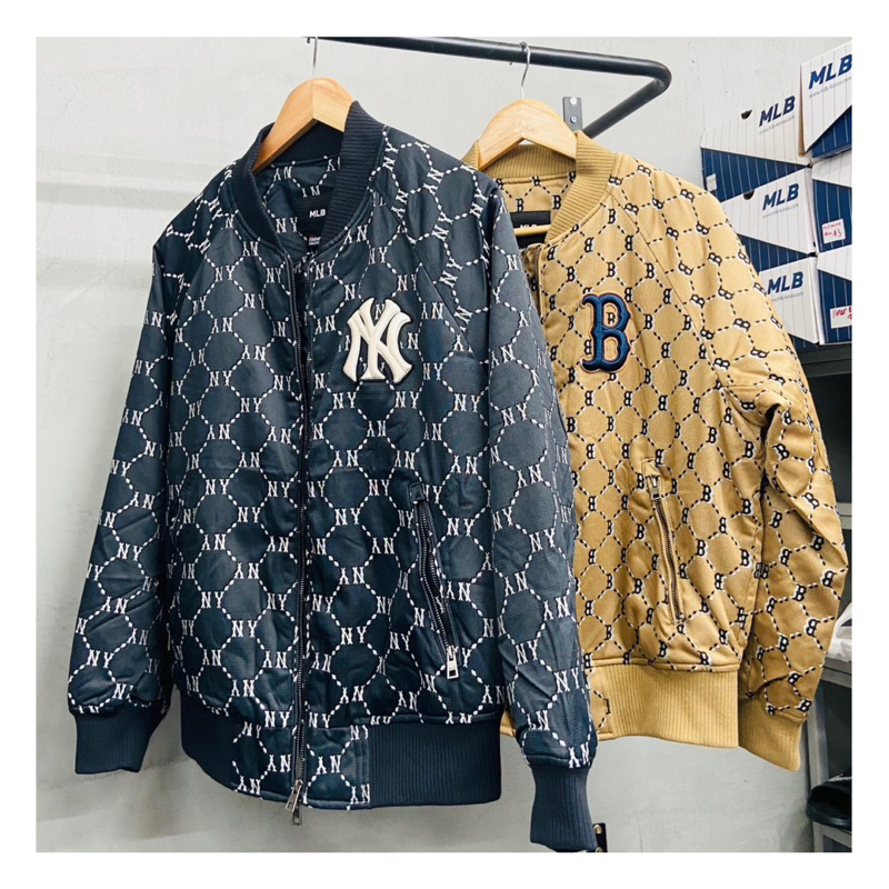 ÁO KHOÁC BOMBER MLB DIAMOND MONOGRAM JACQUARD NY YANKEES BLACK