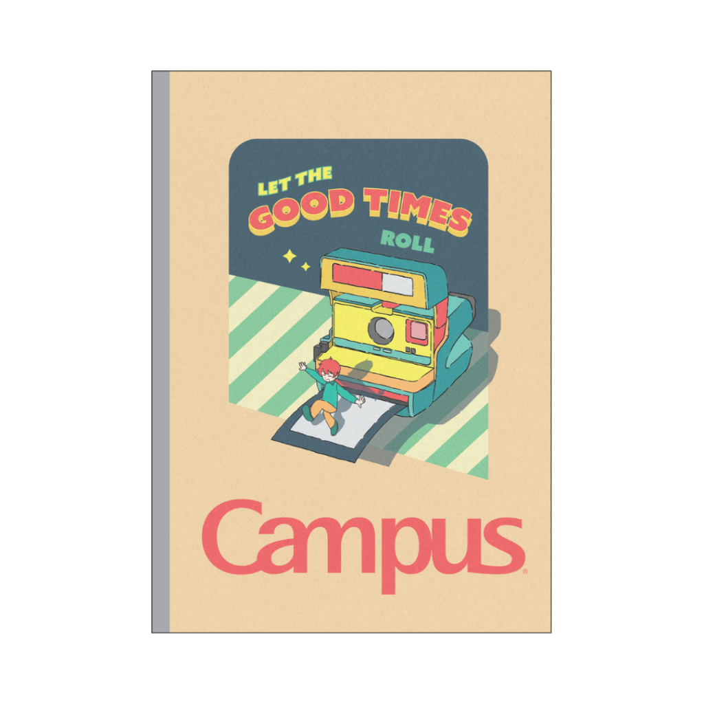 Vở campus RETRO 200 trang dòng kẻ ngang có chấm - Mua 5 quyển tặng bút nhớ dòng