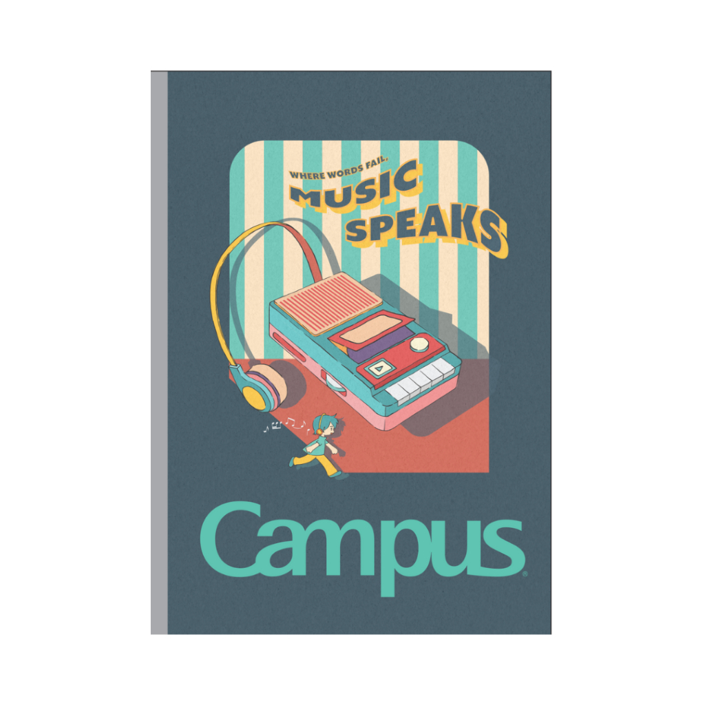 Vở campus RETRO 200 trang dòng kẻ ngang có chấm - Mua 5 quyển tặng bút nhớ dòng