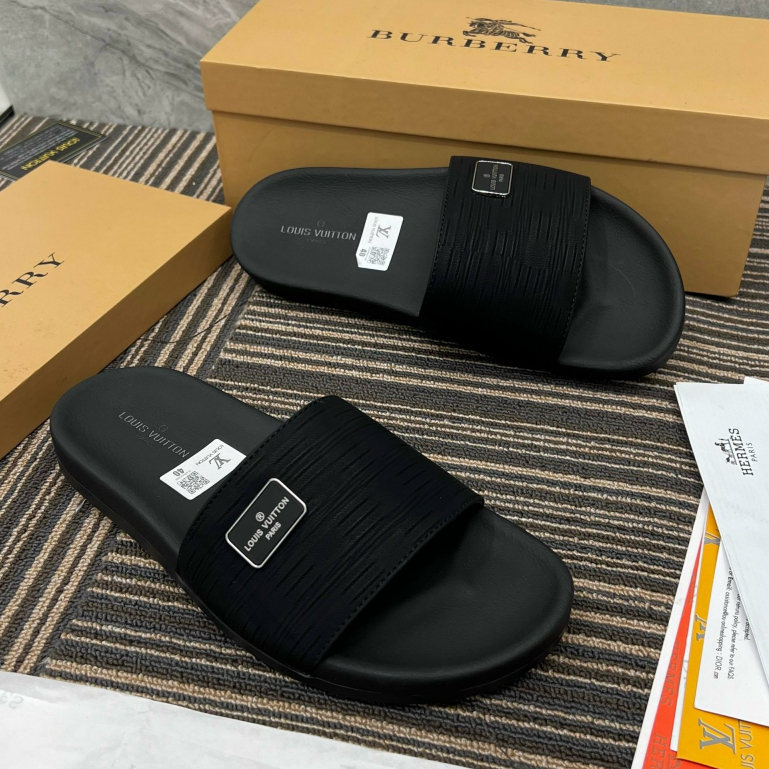 Dép Nam Lv cao cấp full box - Dép quai ngang LV nam SPF Đế Cao Su Cao Cấp