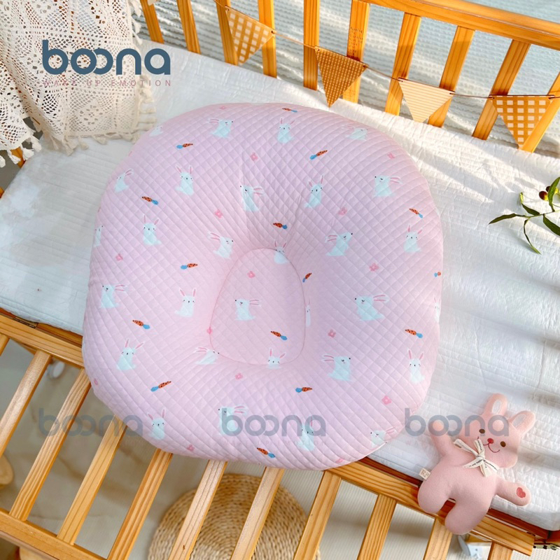 Gối chống trào ngược Boona hàng cao cấp - phiên bản chất xốp Trần bông size to 70x70cm bông nặng 2kg dành cho bé sơ sinh