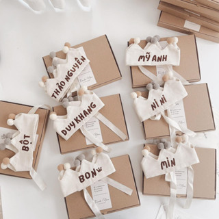 Mũ vương miện thêu tên cho bé, mũ sinh nhật P'ti chou