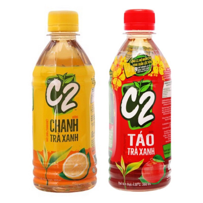 Thùng 24 Chai C2 Hương Chanh/ Táo 355ml
