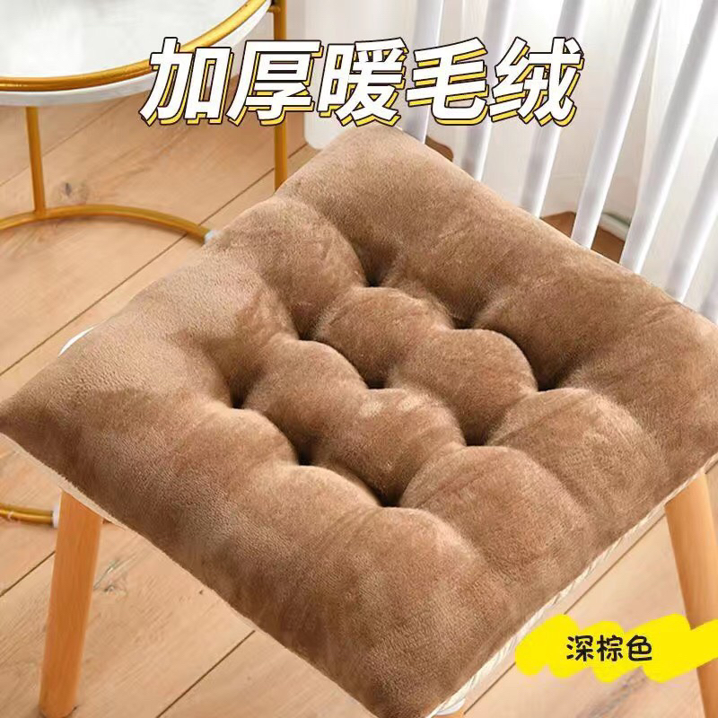 Đệm Lót Ghế Ngồi Xe Hơi / Văn Phòng / Ngồi Thiền Bằng Lông Nhung Mềm Mại Hình Chú Gấu Dễ Thương Xinh Xắn