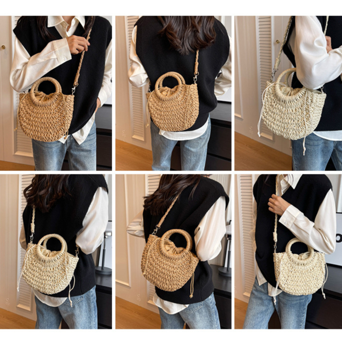 Túi Cói Bán Nguyệt Đeo Chéo