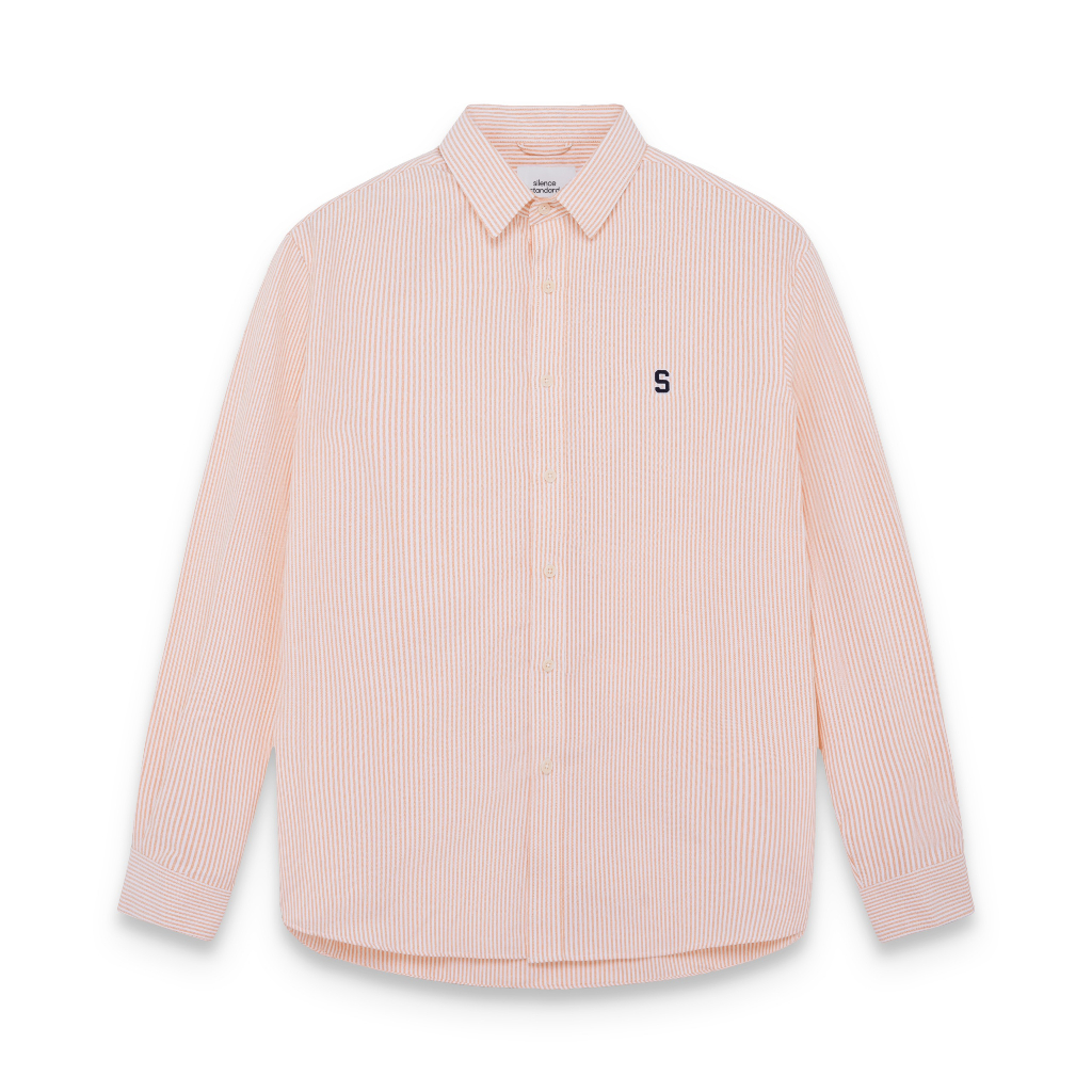 Áo sơ mi Silencestandard Premium Oxford Shirt Logo S thêu/ kẻ cam [SO02]