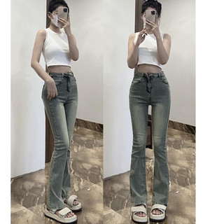 Quần jeans nữ loe hack dáng kiểu Hàn Quốc