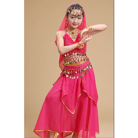 🍄 Trang Phúc Múa Bụng Cho Bé. Váy Múa Ấn Độ Alibaba Đủ Phụ Kiện Vòng Tay,  Vòng Tai, Vòng Cổ