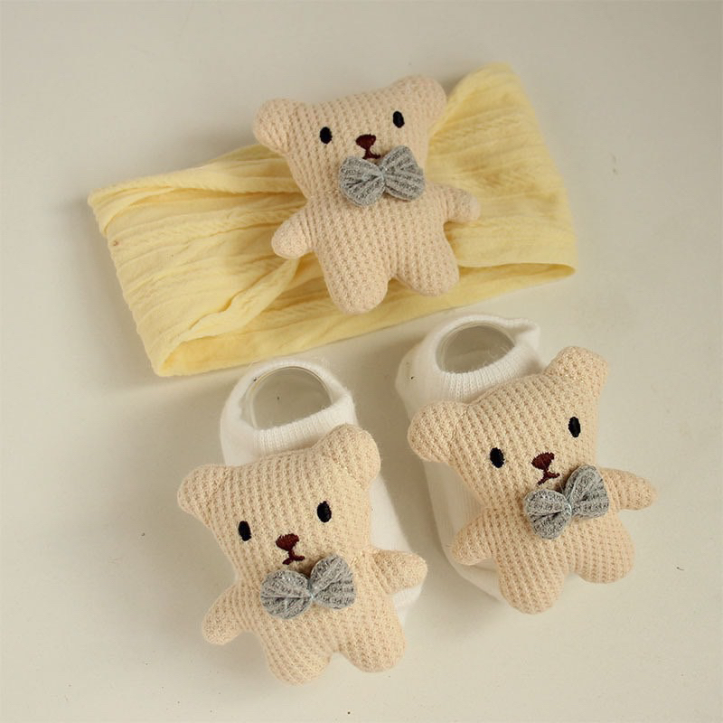 Bộ mũ tuban kèm giày tất đáng yêu cho bé từ sơ sinh