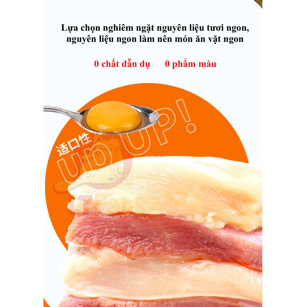 CHÀ BÔNG  mix LÒNG ĐỎ TRỨNG VÀ THỊT BÒ VIÊN CHO CHÓ KÉN ĂN BỔ SUNG DINH DƯỠNG GÓI