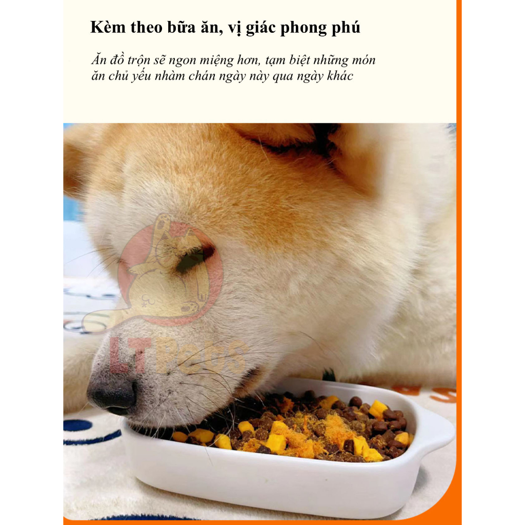 CHÀ BÔNG  mix LÒNG ĐỎ TRỨNG VÀ THỊT BÒ VIÊN CHO CHÓ KÉN ĂN BỔ SUNG DINH DƯỠNG GÓI