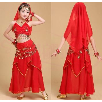 🍄 Trang Phúc Múa Bụng Cho Bé. Váy Múa Ấn Độ Alibaba Đủ Phụ Kiện Vòng Tay,  Vòng Tai, Vòng Cổ
