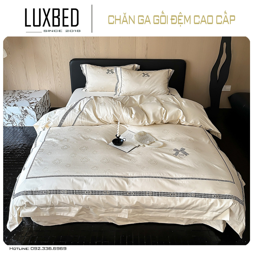 Set Chăn Ga Lụa Sateen 100S Christian Young LUXBED - Phong cách đơn giản sang trọng