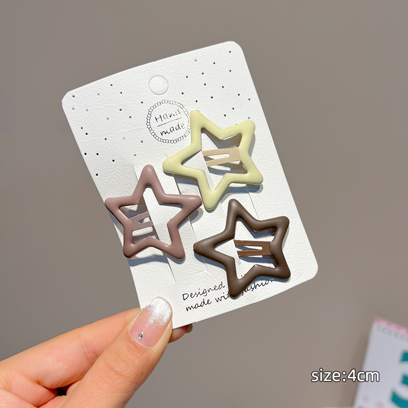 Set 3 kẹp ngôi sao theo tone màu 4cm dễ thương tiện dụng- kẹp tóc mái - Selenshop