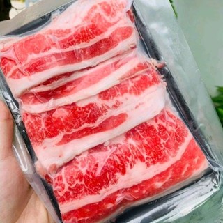 Khay 500gr Ba Chỉ Bò Mỹ trải lát chuyên nướng / lẩu