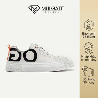 Giày thể thao nam MULGATI White Sneaker đế cao su buộc dây - 702