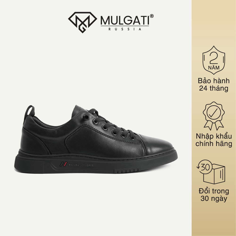 Giày thể thao nam MULGATI Comfy Sneaker da trơn buộc dây - 1599