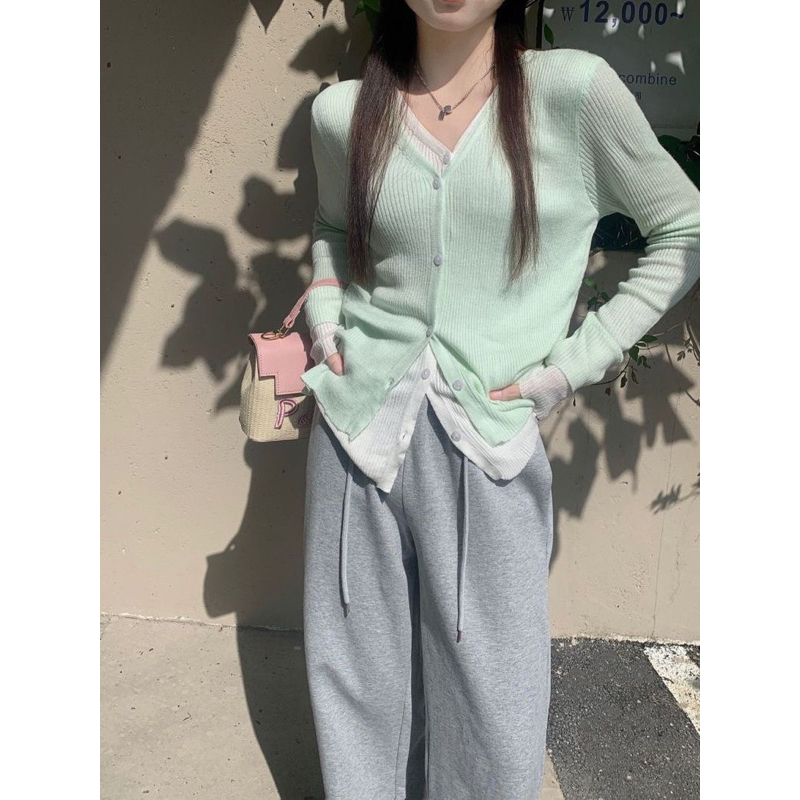 Áo Cardigan thun gân 2 lớp dáng ngắn Lilis roo