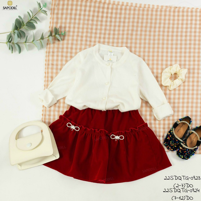 2-12 tuổi _ Chân váy nhung siêu sang cho bé 12-40kg Sapodill