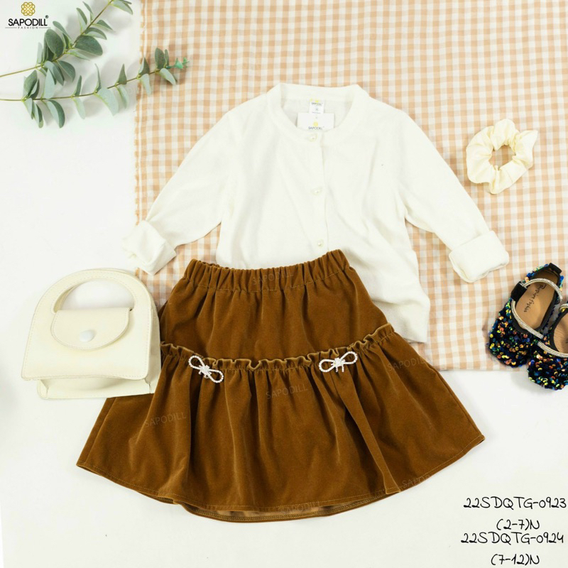 2-12 tuổi _ Chân váy nhung siêu sang cho bé 12-40kg Sapodill