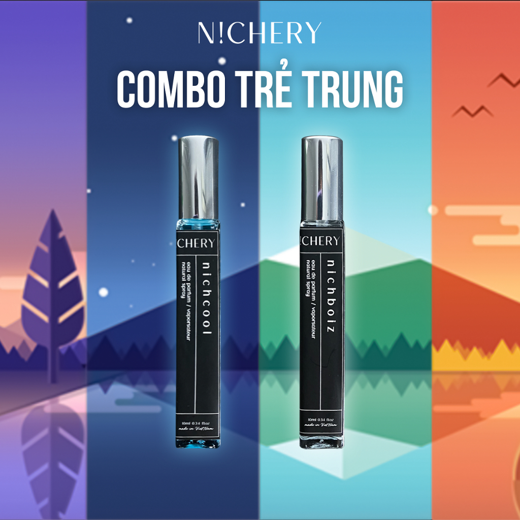 Combo nước hoa Nichery hương thơm phong cách trẻ trung cao cấp chính hãng 10ml