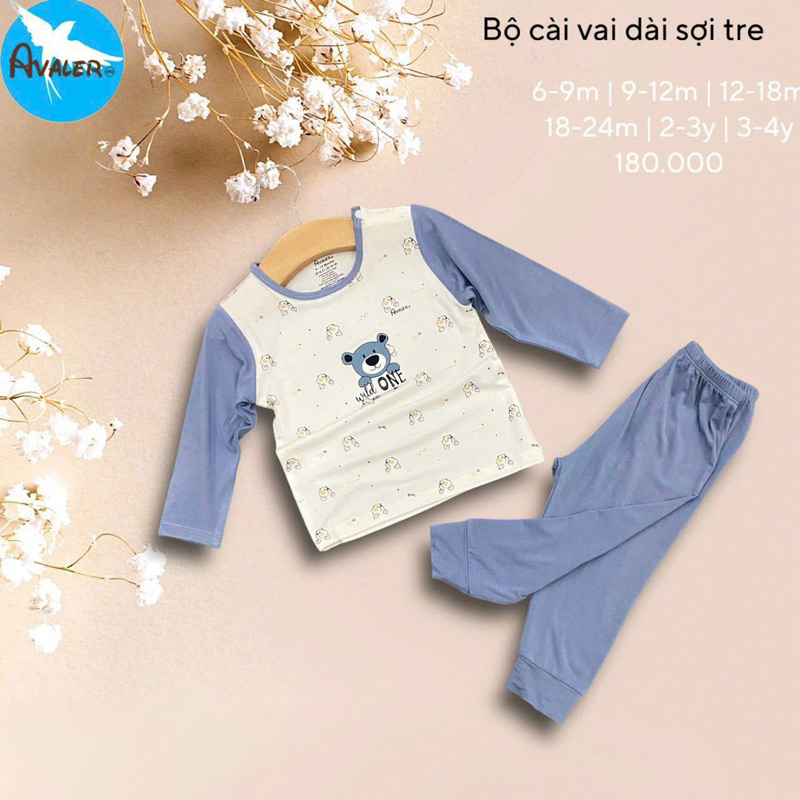 Bộ Avaler dài tay  cho bé trai bé gái