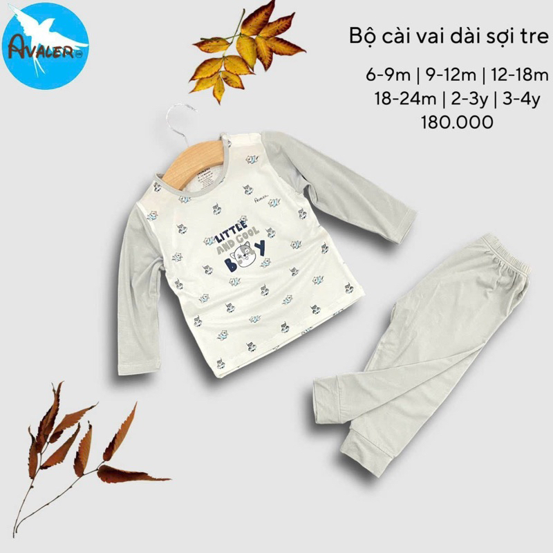 Bộ Avaler dài tay  cho bé trai bé gái