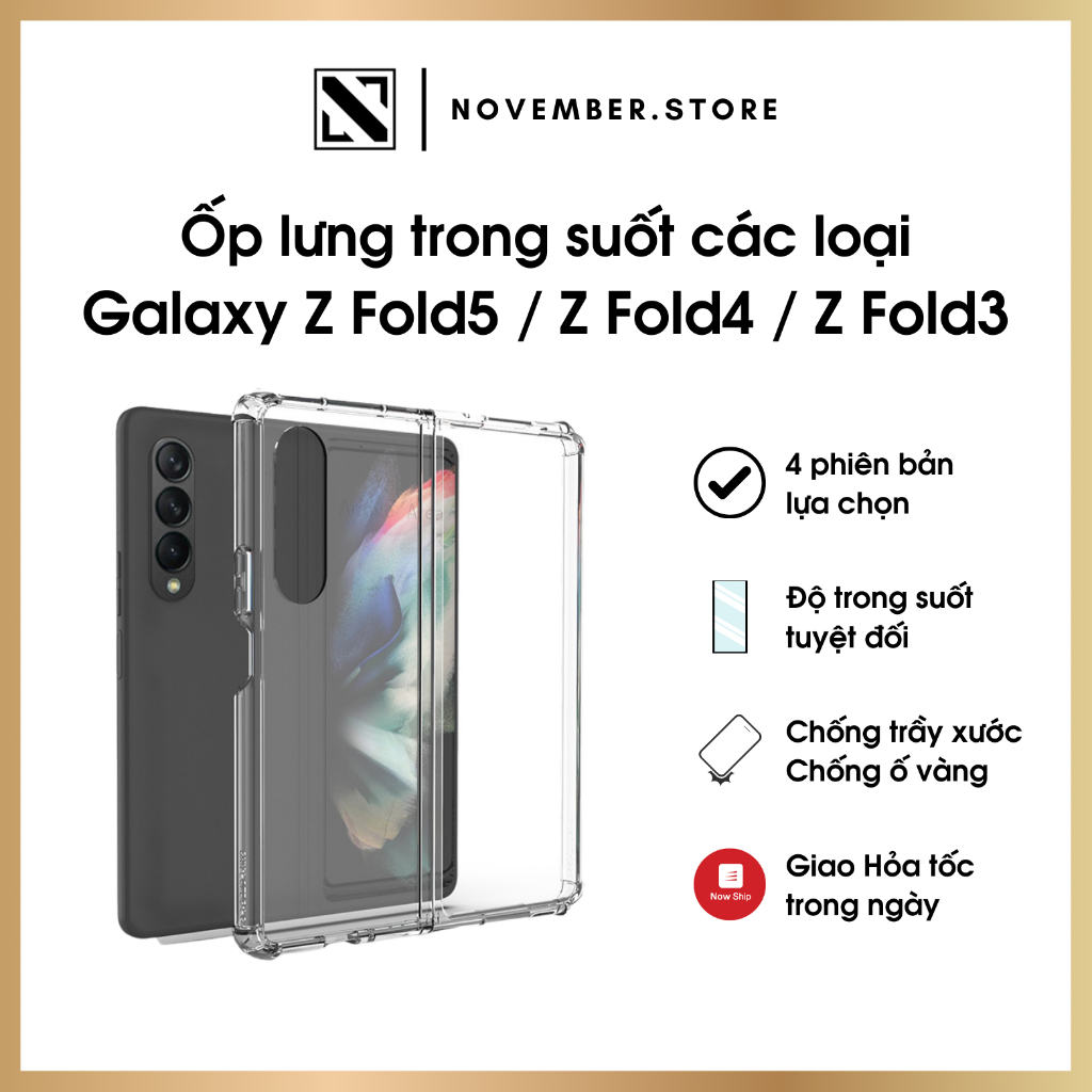Ốp lưng cho Samsung Galaxy Z Fold 5 / Z Fold 4 / Z Fold 3 trong suốt các loại