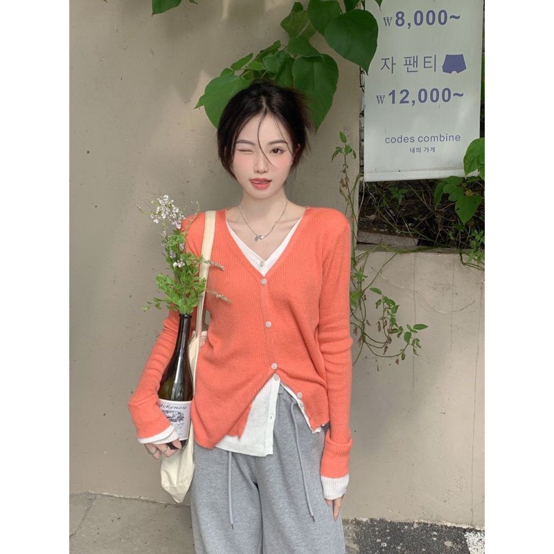 Áo Cardigan thun gân 2 lớp dáng ngắn Lilis roo