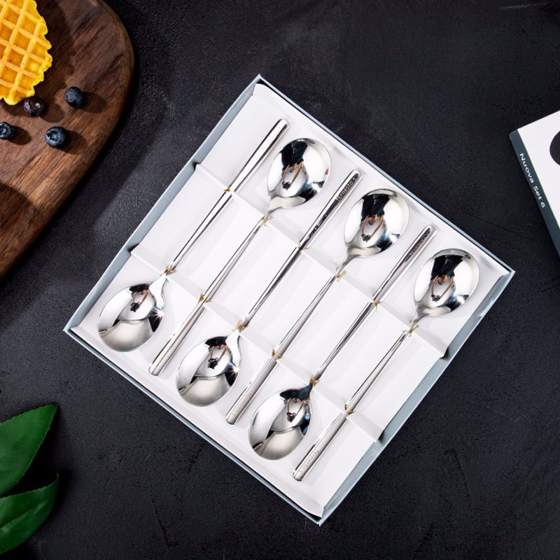 Hộp 6 chiếc thìa inox sang trọng, thìa Nuova ăn cơm