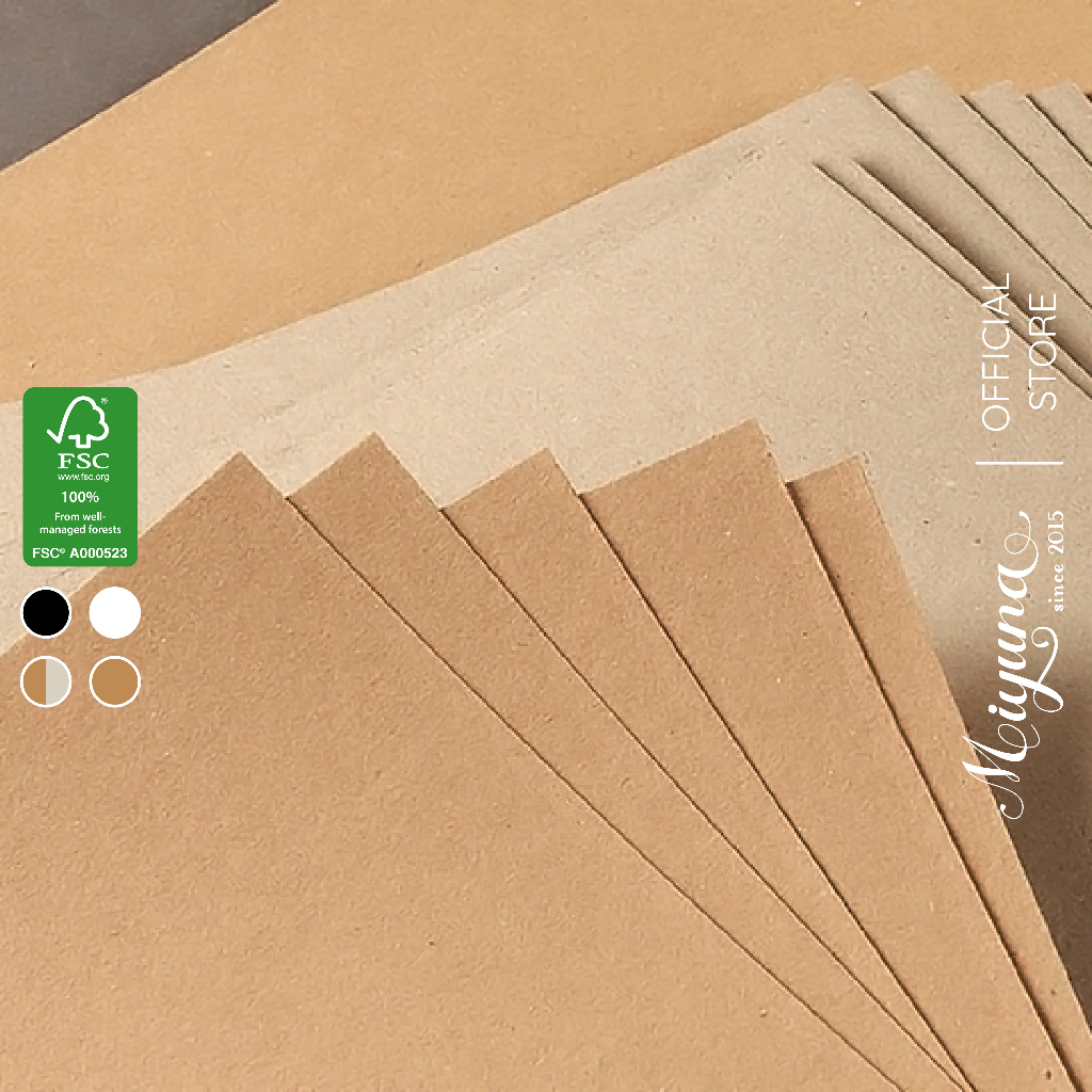 100 Tờ Giấy Kraft MIYUNA Nâu 1 Mặt - A4 - 180gsm Chất lượng Nhật Bản với tiêu chuẩn FSC bảo vệ rừng và môi trường