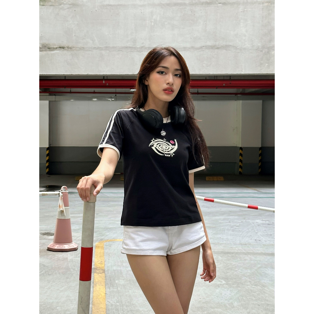 Áo Thun BabyTee Eyecosmic Graw / Black Cream Line