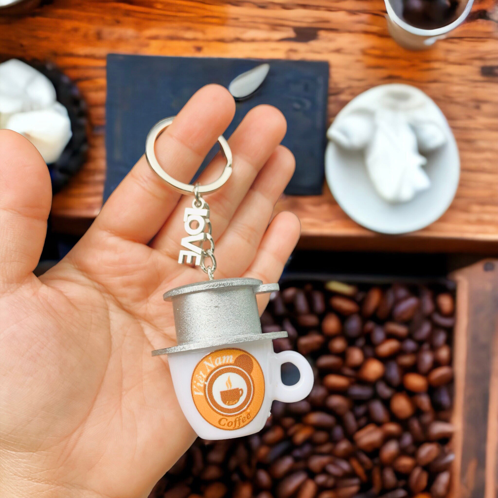 Móc khoá Ly phin cafe VN  Handmade 100% Qùa tặng độc đáo