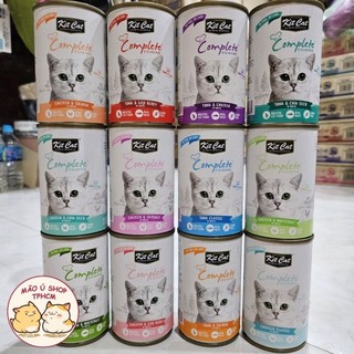 PATE KITCAT COMPLETE CUISINE LON 150G - PATE NƯỚC SỐT CÁ NGỪ VÀ THỊT GÀ KÈM TOPPING CHO MÈO