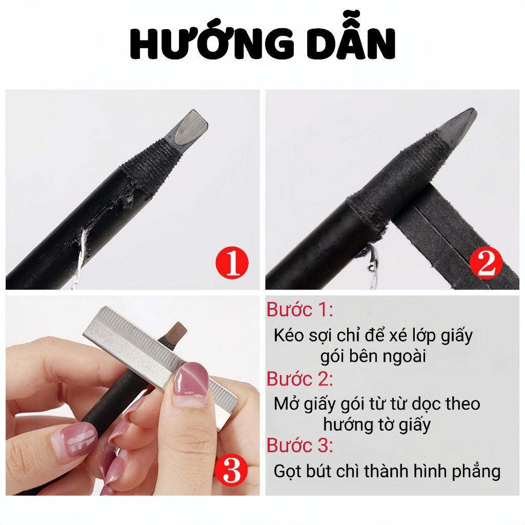 Chì Kẻ Chân Mày Haozhuang Xé Sợi Chống Thấm Nước Dễ Sử Dụng