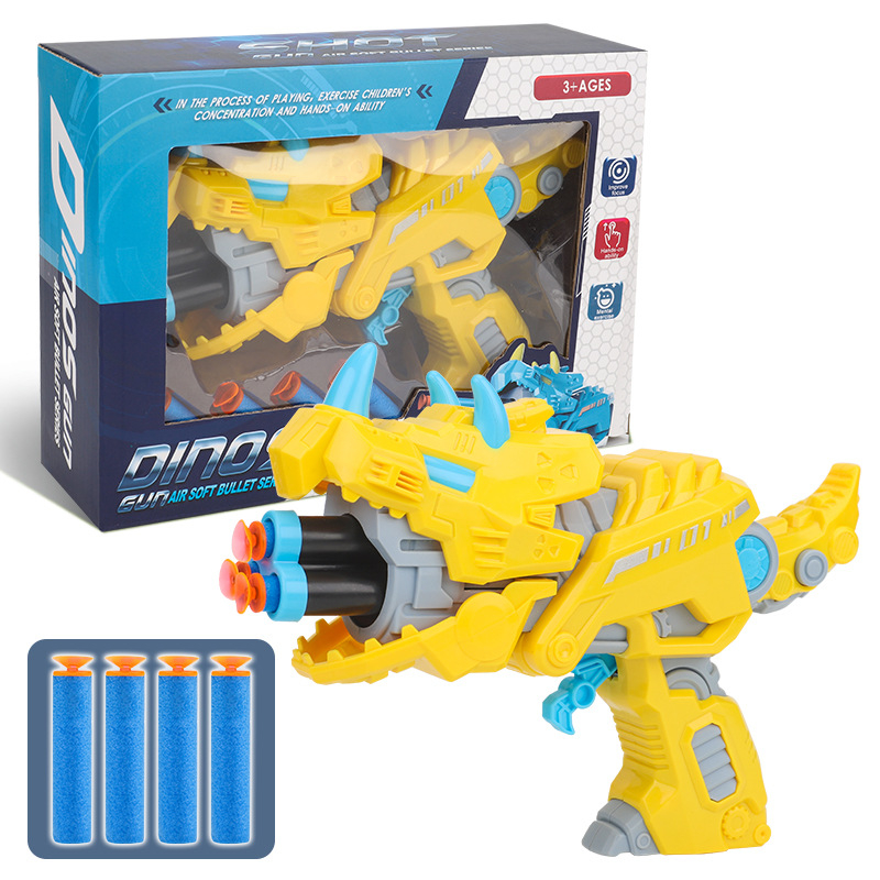 Đồ chơi viên xốp biến hình, Máy bắn viên xốp, Đồ chơi trẻ em kèm viên xốp, Sung đồ chơi hình khủng long nhiều màu sắc