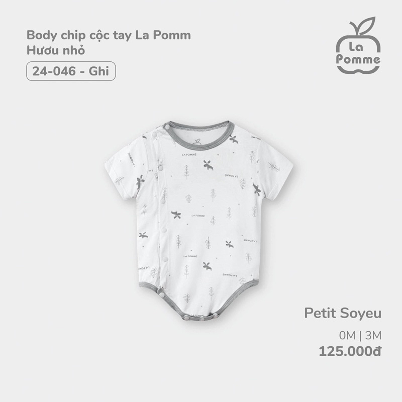Body chip cộc tay la pomme cho bé sơ sinh 2023