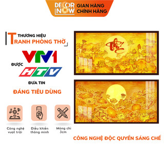 Tranh trúc chỉ in ngang decornow, trang trí bàn thờ phật, làm đèn hào quang sau tượng phật dcn-25