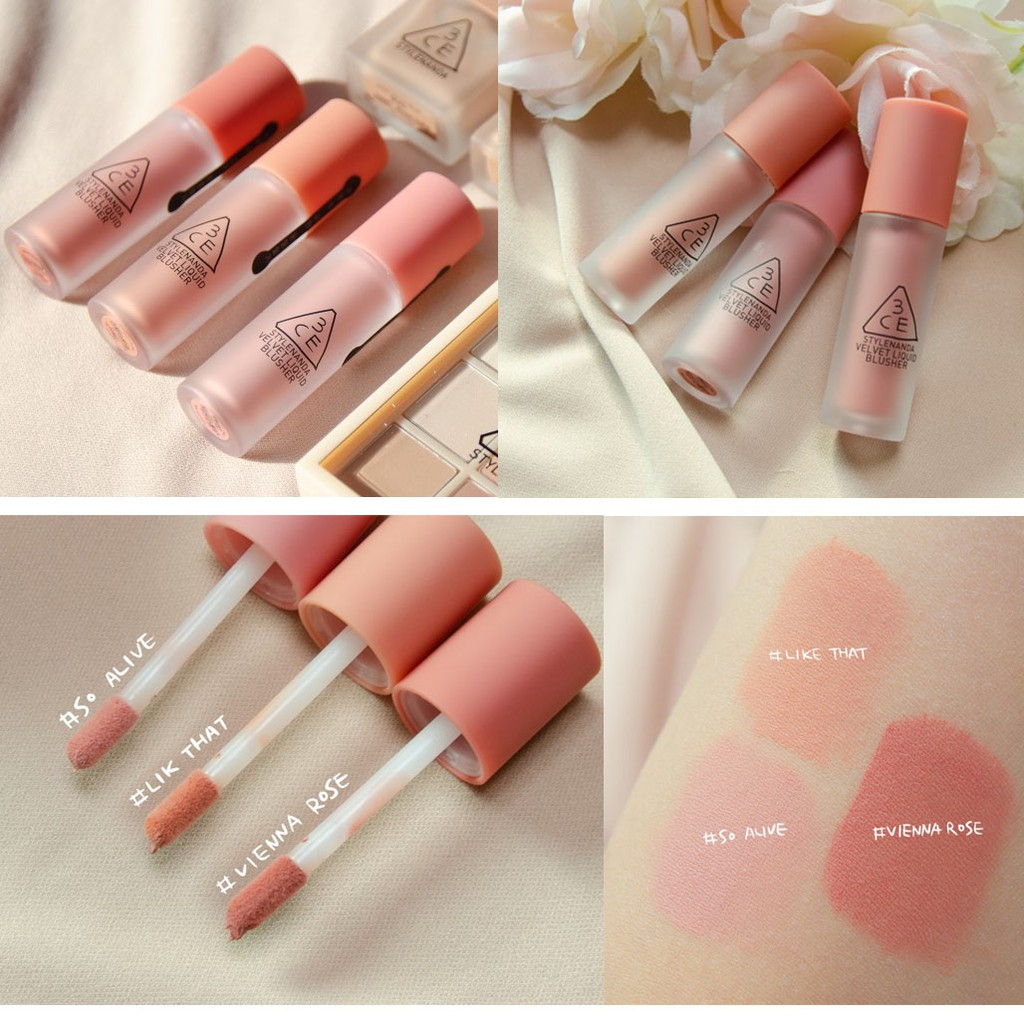 Má Hồng Dạng Kem 3CE Velvet Liquid Blusher / 3CE Sheer Liquid Blusher