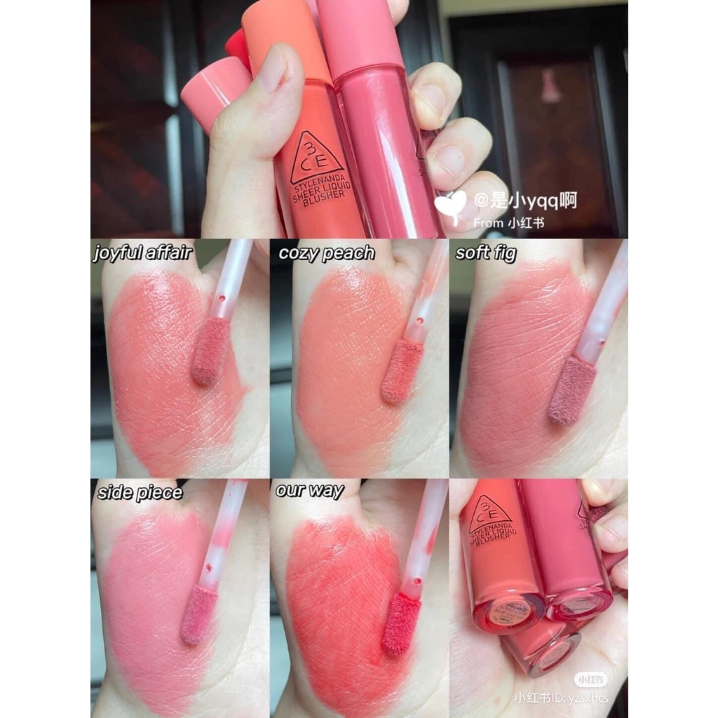 Má Hồng Dạng Kem 3CE Velvet Liquid Blusher / 3CE Sheer Liquid Blusher