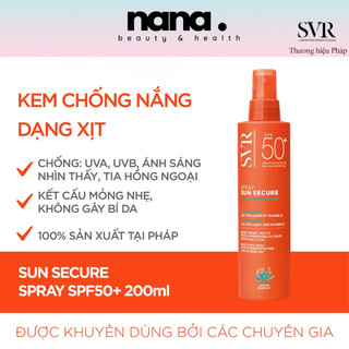 Chống nắng dạng xịt cho mặt và cơ thể svr sun secure spray spf50+ 200ml