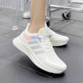 Giày thể thao nữ Adidass đế cao 3cm có hai màu Trắng, Hồng Ms 128