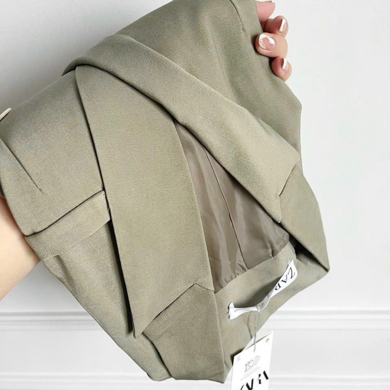 Áo blazer xanh rêu Za.ra hàng dư xịn