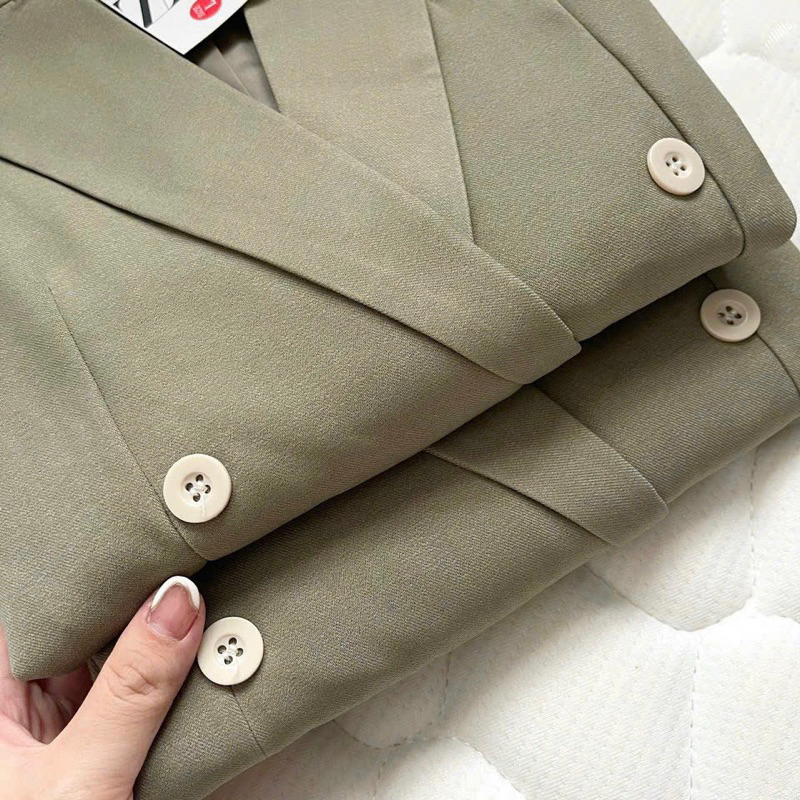 Áo blazer xanh rêu Za.ra hàng dư xịn