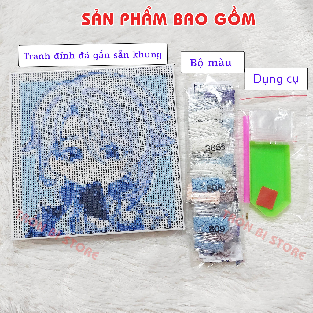 Tranh đính đá Genshin Impact 20 x 20 cm Scara, Ayato, Xiao, Kazuha, Zhongli, Diluc, Childe, Tighnari,...