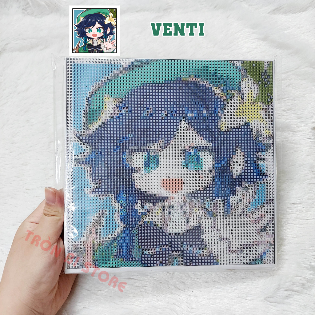 Tranh đính đá Genshin Impact 20 x 20 cm Scara, Ayato, Xiao, Kazuha, Zhongli, Diluc, Childe, Tighnari,...
