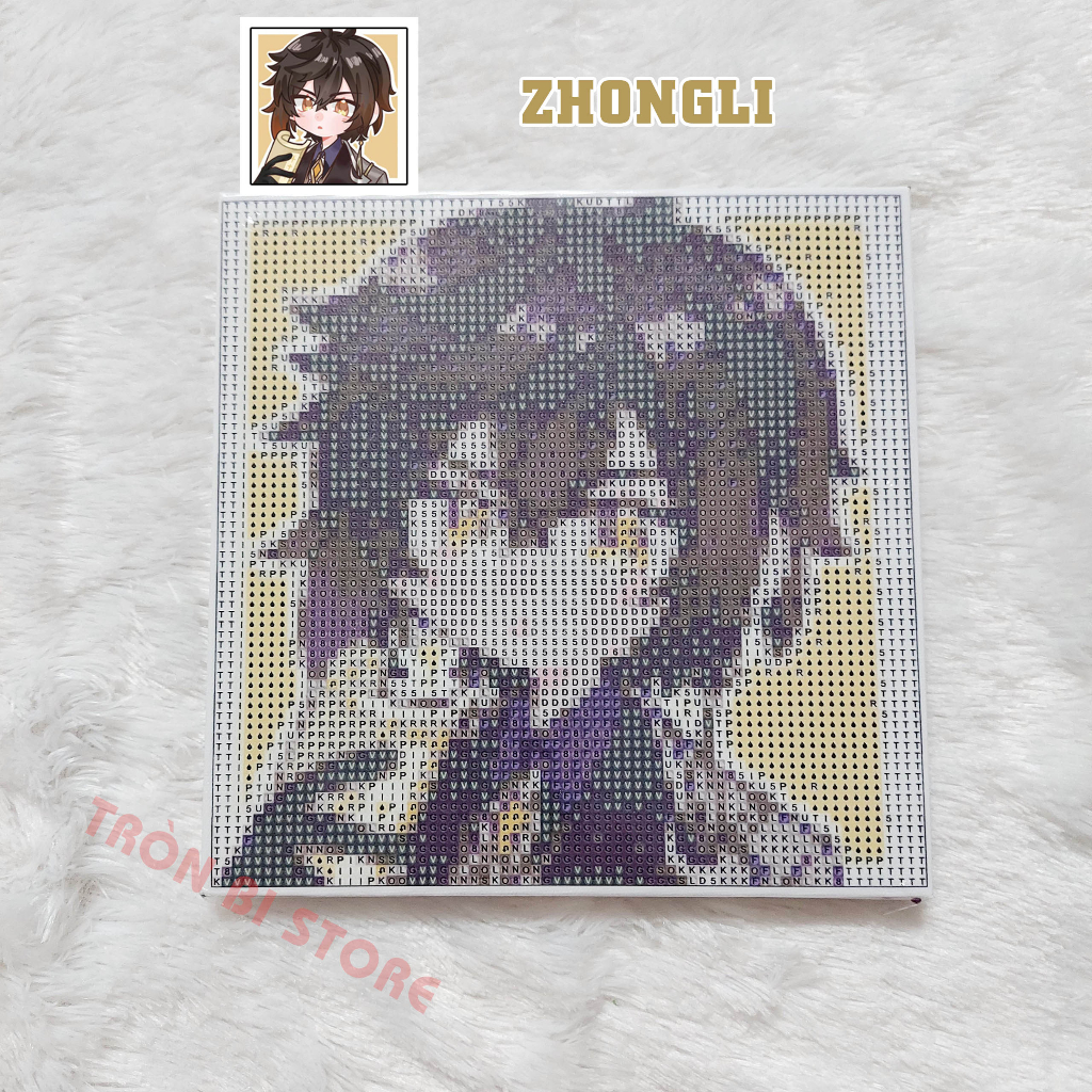 Tranh đính đá Genshin Impact 20 x 20 cm Scara, Ayato, Xiao, Kazuha, Zhongli, Diluc, Childe, Tighnari,...