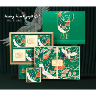Hộp Trung Thu 6 Bánh Hoàng Hoa Nguyệt Cát - Xanh (mẫu mới 2023)